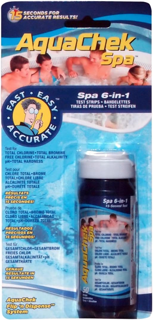 AquaChek 552244 6-in-1 Test Strips for Spas and Hot Tubs