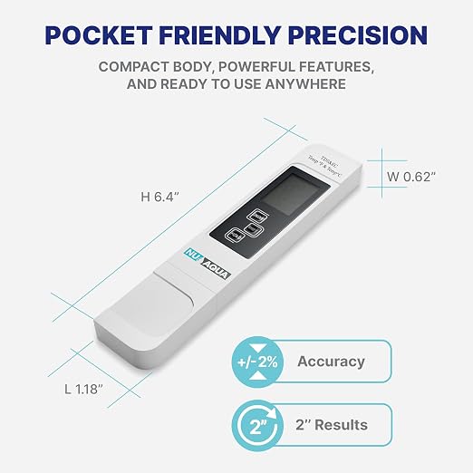 NU Aqua Digital Water Tester for Drinking Water Instant 4-in-1 TDS Testing | Easy To Read Accurate 3-Second 4-in-1 TDS Testing pH, EC, & Temp - Perfect for RO Systems, Aquariums, Hydroponics and Pools,