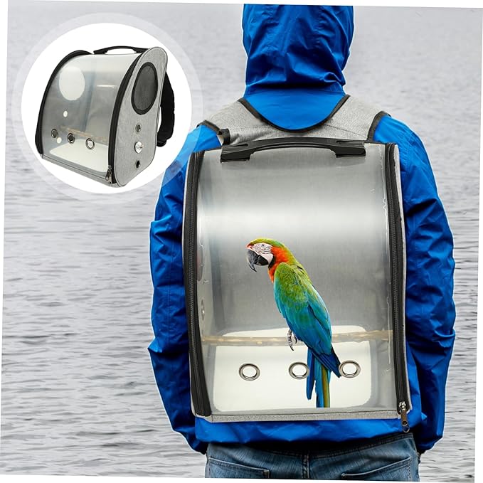 Portable Parrot Carrier Backpack Bird Perch Breathable Outdoor Bird Carrier for and Comfort