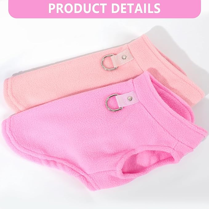 2 Pack XXXL Dog Sweater, Fleece Dog Sweaters for Large Dog Winter Warm Pet Sweater Thick Jacket Clothes Pullover Dog Sweatshirt Coat,XXXL (Pink,Light Pink, 37-49lbs)