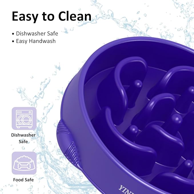YINEYA 4 Cups Slow Feeder Dog Bowls Large Breed, Anti-Choking Pet Supplies, Maze Dog Food Bowl, Puzzle Feeder That Slow Down Eating