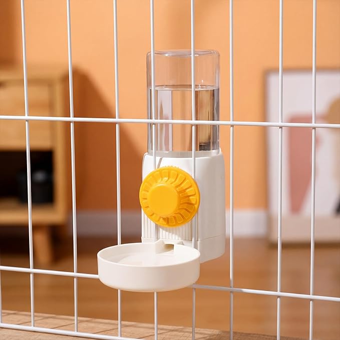 Jingmore 4 Pcs No Mess Small Bird Feeder Parakeet Water Dispenser Set Automatic Clear Parakeet Feeder Acrylic Watered Cage Accessories for Canary Budgie Lovebirds Finches(White)