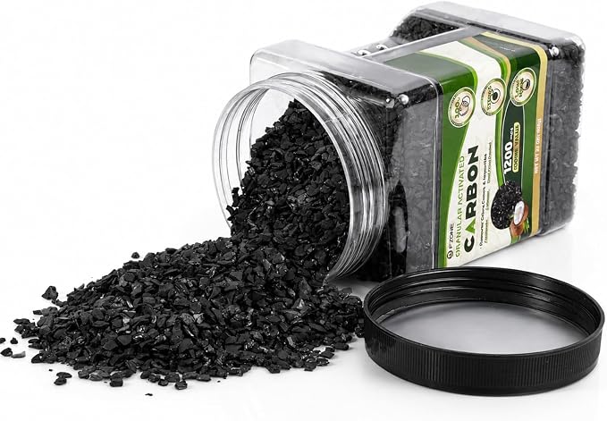 FZONE Activated Charcoal, Premium Natural Coconut Shell Activated Carbon for Freshwater and Saltwater, Aquarium Filter Media, Activated Charcoal Bulk (2.8lb with Fine Mesh Bag)