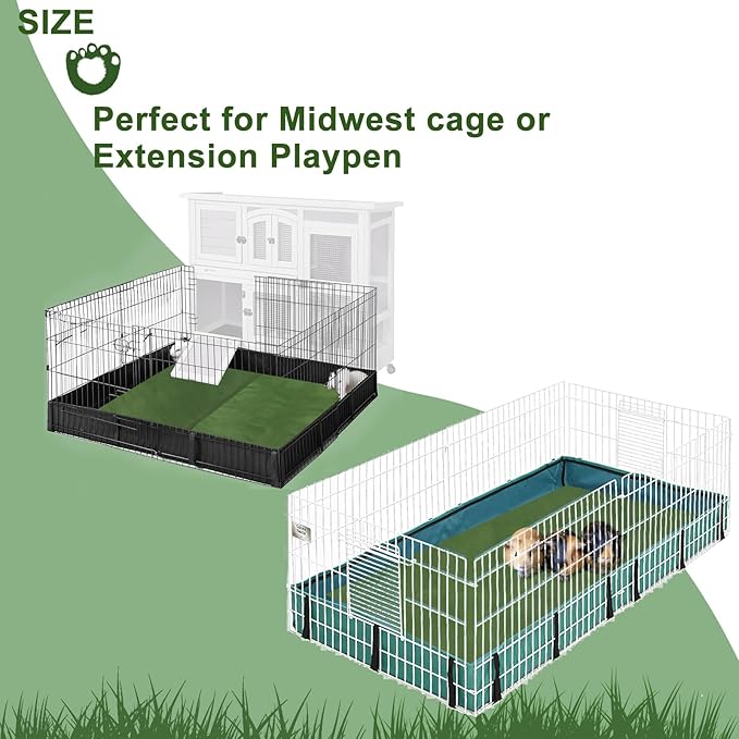 2 Pack Guinea Pig Bedding Fleece Cage Liner 48x24 for Midwest Guinea Pig Cage Amazon Guinea Pig cage Accessories Rabbit Playpen 48" L x 48" W (2PCS)