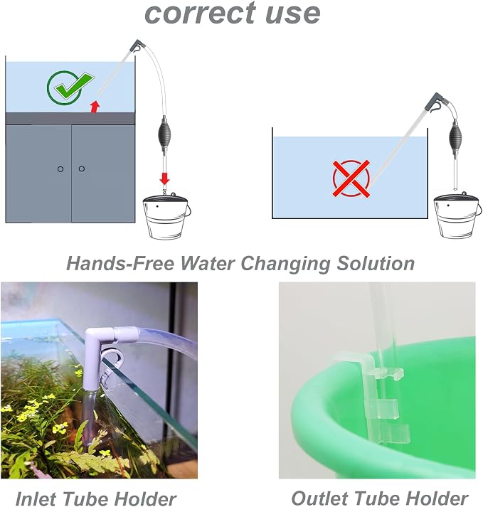 AREPK Compact Aquarium Siphon Vacuum and Water Changer Kit with Cleaning Brush. Perfect for Simultaneous Water Changing and Cleaning in Small Fish Tanks. Gravel and Sand Cleaning. (Pack of 2)