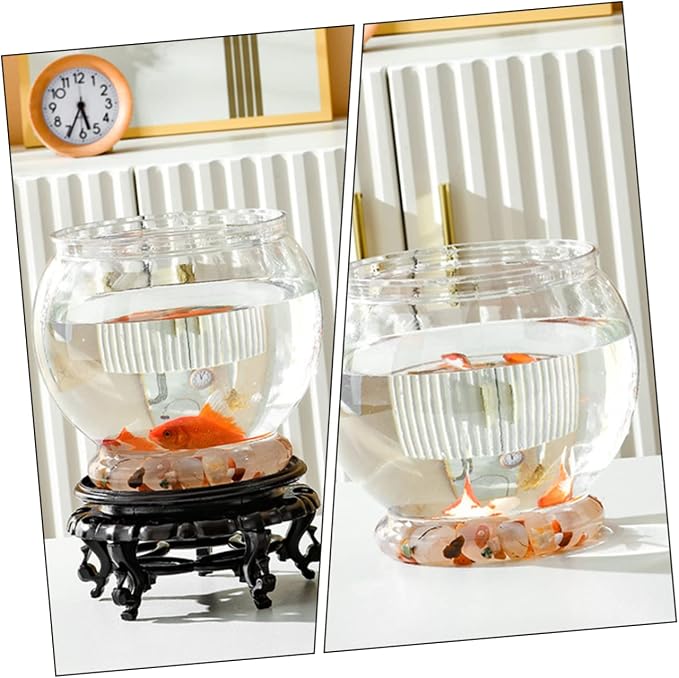 Fish Bowl Transparent Tabletop Fish Tank Globe Bowl for Goldfish Clear Plastic Tank Decor Desktop Aquarium for Home Office Party Plant Display
