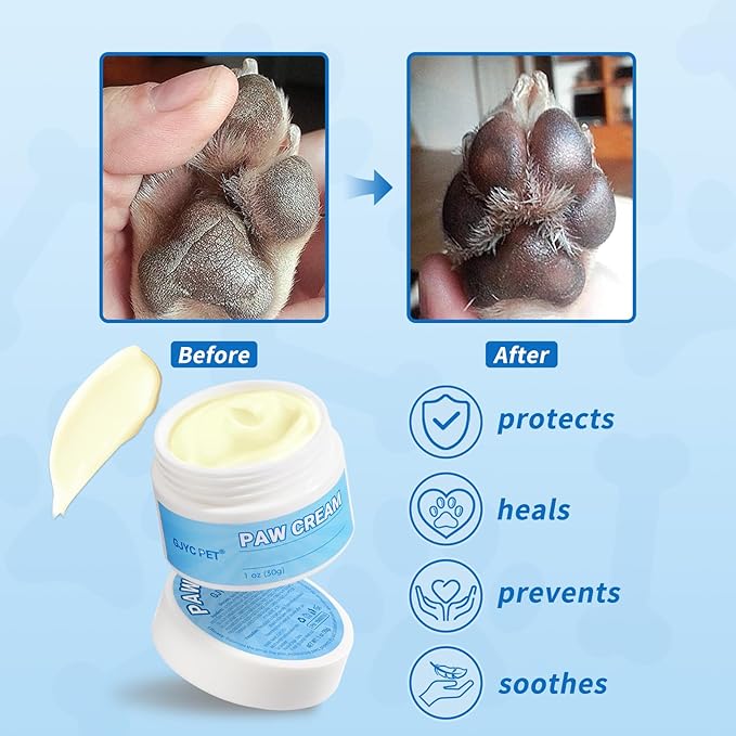 Nourishing Pet Paw Cream– Protects & Heals Dry, Cracked Paws – Natural & Safe for Dogs & Cats