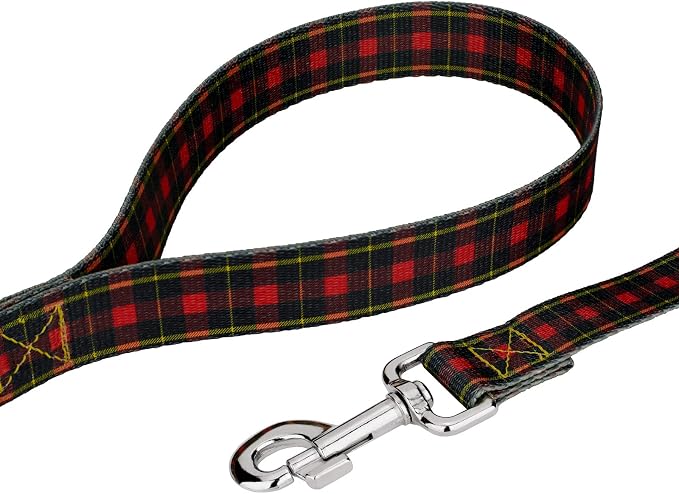 Country Brook Petz - Buffalo Plaid Everyday Dog Collar and Leash - Plaid and Argyle Collection Featuring Charming Designs (1/2 Inch, Extra Small)
