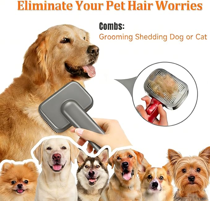 Pet Dog Grooming Attachment Kit, Deshedding Brush Attachment for Dyson V15, V11, V10, V8, V7 – Effective Grooming & Cleaning – Hair Grooming Tools for Dog and Cat, 3 Pack
