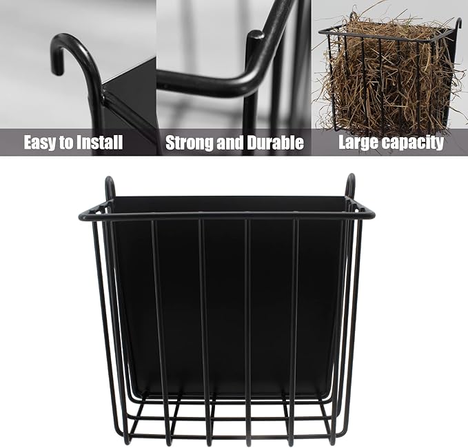 2PCS Rabbit Hay Feeder Guinea Pig Hay Feeder with Heavy-Duty Metal Frame Rabbit Hay Holder for Cage - Bunny Hay Feeder,for Rabbits Guinea Pigs Bunny Chinchillas