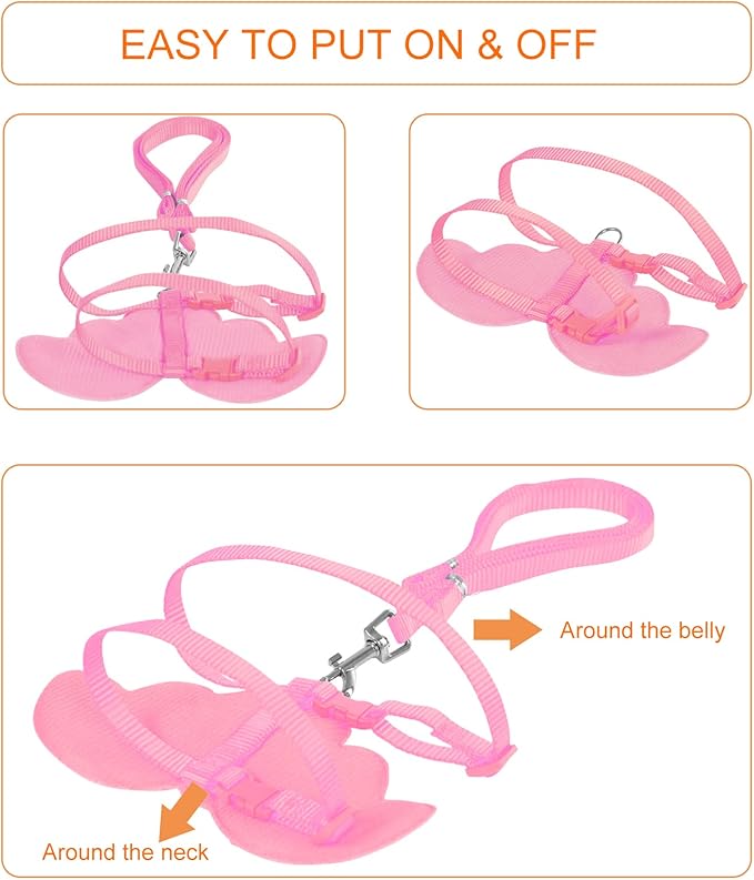 KAMA BRIDAL Duck Walking Harness and Leash Chicken Duck Outdoor Training Rope Adjustable Rope for Pet Poultry Hen Cock (XS, Pink)