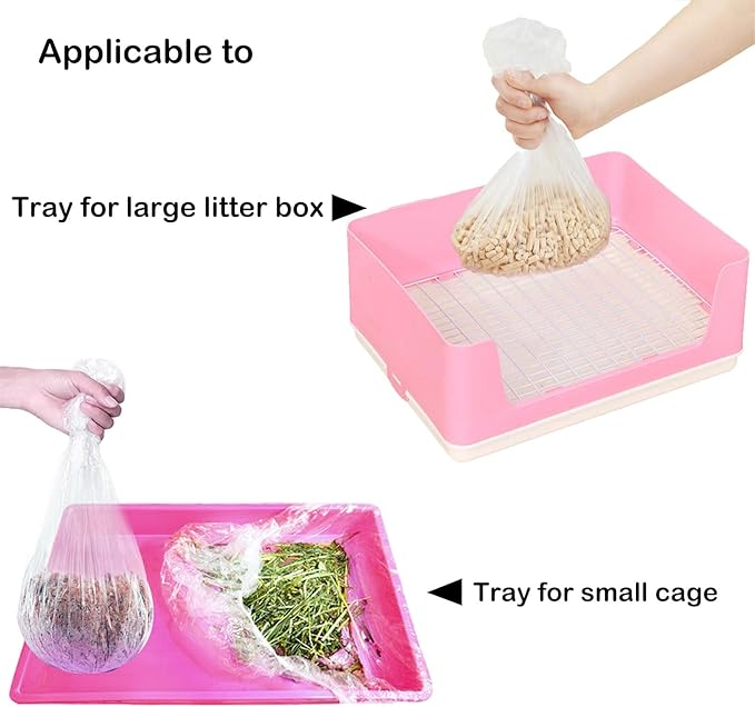 Disposable Small Animal Cage Liners, Rabbit Litter Box Lines Pet Tray Liner Bags Guinea Pig Cage Toilet Plastic Film for Bird Hamster Chinchilla Hedgehog (50 PCS, 30'')