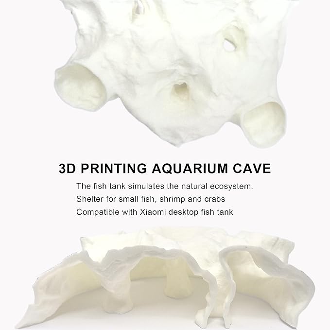 LIYAOLI Aquarium Ornaments Cave Tunnel with Viewing Ports | Fish Tank Decoration Hideout for Pleco, Shrimp & Corydoras | Substrate-Friendly Design & Sinking Base (S - White)