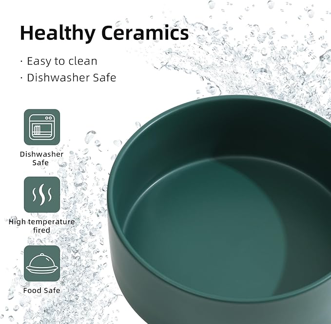 Havniva 8.3” Dog Bowl Ceramic Dog Food and Water Bowl, Durable Dog Water Bowl with Non-Slip Rubber Base Large Capacity Feeding Dishes for Large Dogs