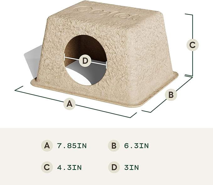 Omlet Hamster Sand Bath | Perfect Sand Bath Size for All Types of Hamsters and Gerbils | Comes with Compostable Hide to Slot in Under The Stand for Post Bath Burrowing | Green