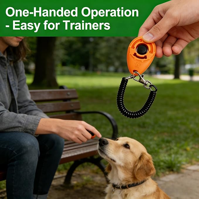 Dog Training Clicker with Wrist Straps, Clicker Dog Trainer for Puppy Cats and Pet Behavioral Obedience Teaching, 4-Pack