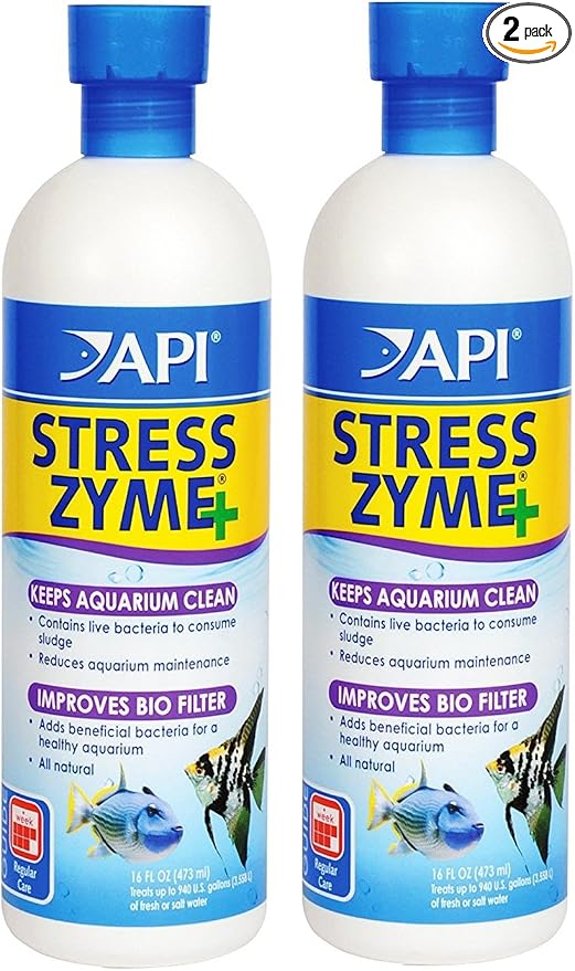API Stress Zyme Freshwater and Saltwater Aquarium Cleaning Solution (2 Pack / 16-Ounce)