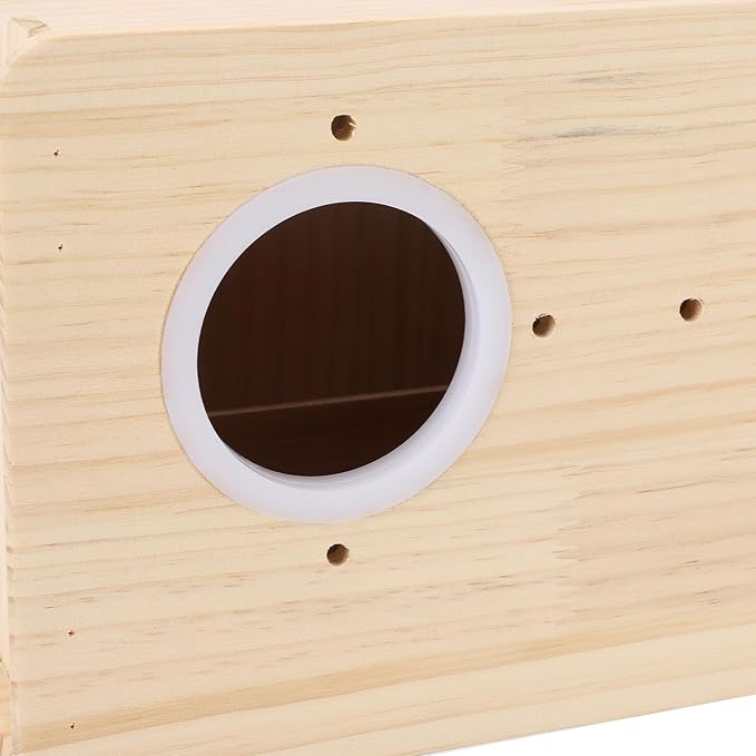 Buachois Bird Nest Box, Parrot Breeding House, Wooden Acrylic Parrots Nesting Box Spacious Insulated Bird Mating Boxes for Lovebirds Cockatiel Conure Cockatoo Budgie
