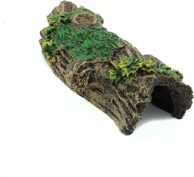 JIH Aquarium Decorations Resin Hollow Tree Trunk Ornament, Bettas House Cave Wood House Decor for Fish Tank (HS-SP207) (Pack of 2)