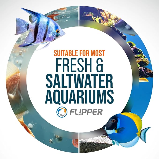 FLIPPER Platinum Hand Algae Scraper – Aquarium Glass and Acrylic Cleaner with Precision Scraper Design, Fish Tank Cleaning Tool for Freshwater & Saltwater Aquariums (28” Rigid Shaft)