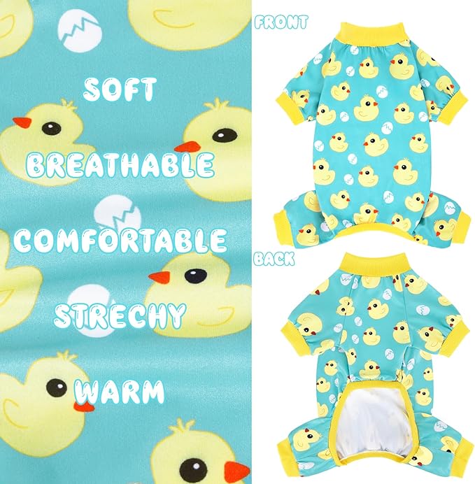 XPUDAC 4 Pieces Dog Pajamas for Small Dogs Pjs Clothes Puppy Onesies Outfits for Doggie Christmas Shirts Sleeper for Pet Cats Jammies-XXS