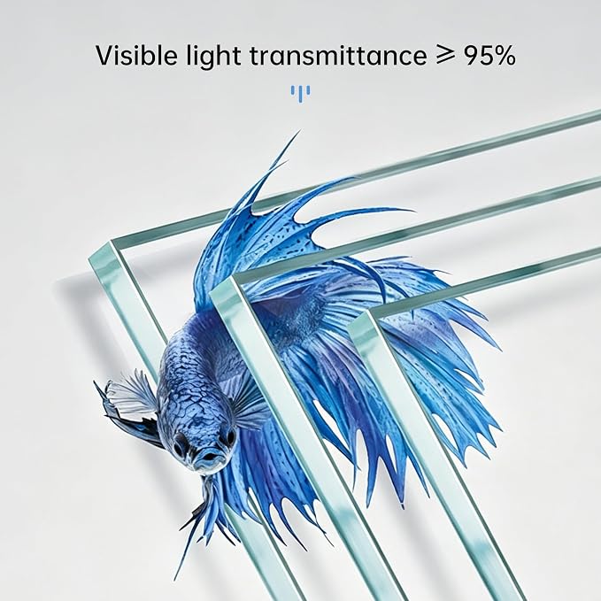 2 Gallon Hydroponic Fish Tank, Small Desktop Aquarium Kit | Compact hydroponic desktop aquarium with quiet filter pump & LED light. Ideal for betta fish, shrimp & home office decor.