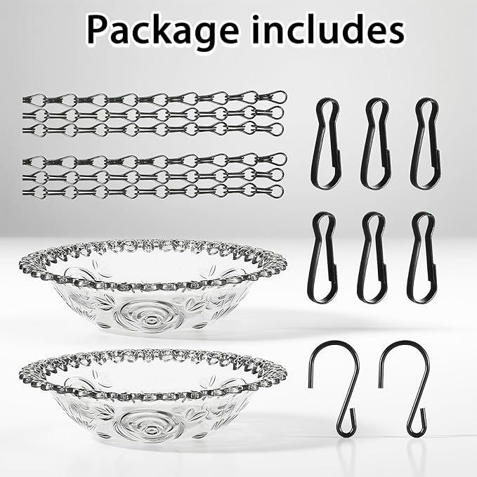 2-Pack Hanging Bird Baths and Feeders for Outdoors, Grey Plastic Bird Water Bowls for Garden and Yard Use