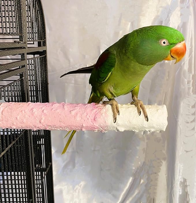 Polly's Edible Cuttlebone Calcium Bird Cage Perch for Budgies, Parakeets, Amazons, Blue & Golds, Macaws and Cockatoos.… (Strawberry, Large)