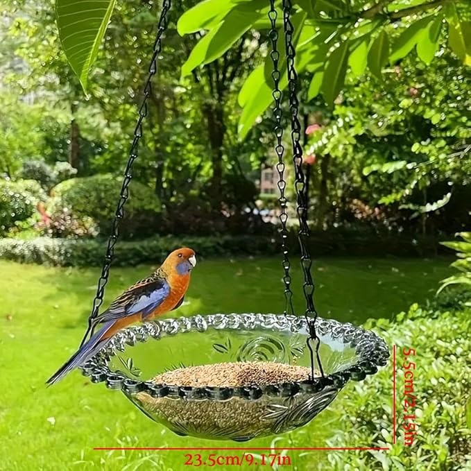 Hanging Bird Bath Bird-Feeder,Outdoor Birdbath Bowl,Garden Bird Bat Bird Feeder Plate Hanging Tray for Garden Patio Backyard Decor Gift for Bird Lovers (Purple)