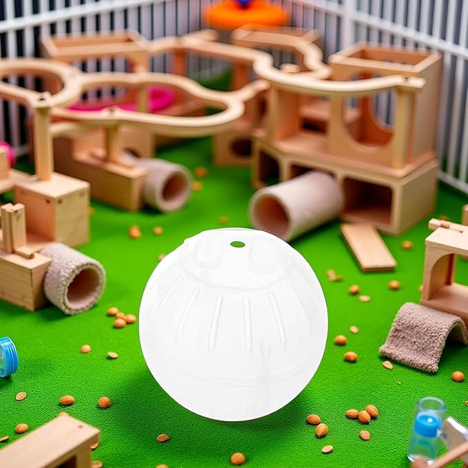 1Pc White-Transparent Plastic Silent Hamster Ball, Exercise Ball for Small Animals, Spinner Hamster Running for Sugar Gliders Small Mice Gerbils Hamsters (Diameter 10 cm 