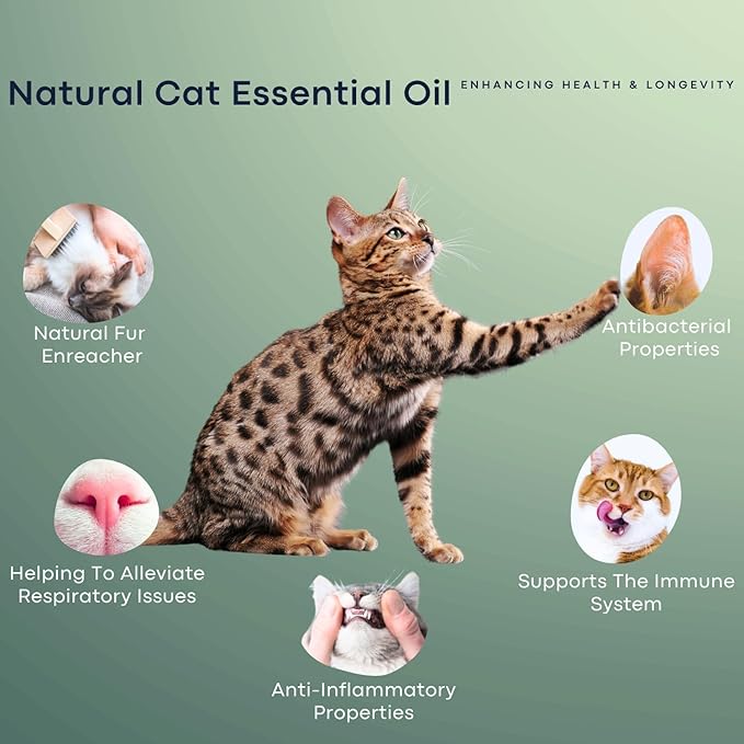 Cat Aggression Relief Calming Collar, Natural Anxiety Relief, Breakaway Vet-Approved Relaxer, Pet-Safe Collar with Essential Oils (Light Blue - Myrrh)