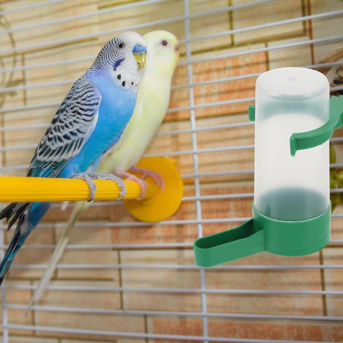 UKCOCO 10pcs Birds Water Dispenser: Automatic Plastic Bird Water Feeder for Parrots, Pigeon, Budgies, Lovebirds, Green