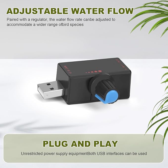 Bird Bath Tub with USB Pump, Automatic Bird Shower with Transparent Acrylic Basin, Transparent Acrylic Basin & Mesh Perch for Parakeets, Cockatiels, Conures, Budgies