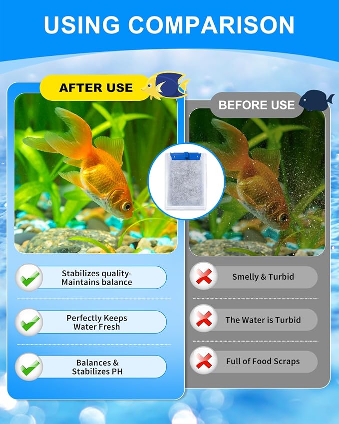 16Pcs Upgraded Medium Cartridges Compatible with Tetra Whisper 10i | Upgraded Medium Filter Cartridges for Aquariums, Compatible with Tetra Whisper 10i IQ10 PF10 with Three Top Materials