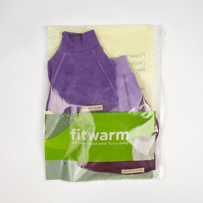 Fitwarm 3 Pack Classic Fleece Dog Sweater, Turtleneck Dog Sweatshirt, Dog Winter Clothes for Small Dogs Boy Girl, Pet Pullover Jumper, Cat Apparel, Purple, MediumPurple, Dark Red, XXL