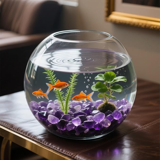 0.96LB Natural Amethyst Aquarium Gravel Vase Filler Crushed Crystal Quartz Succulent Rocks Fish Tank Decor Pebbles Bulk Polished Irregular Shaped - Amethyst