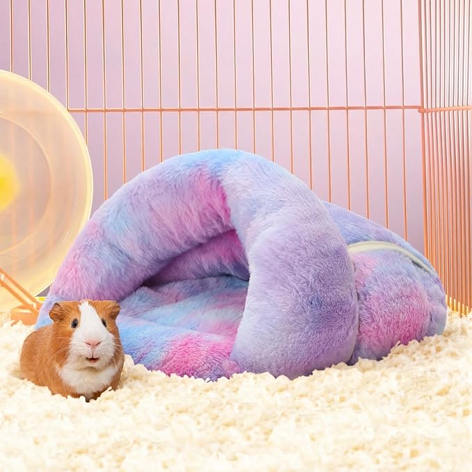 Wenqik 2 Pcs Guinea Pig Hideouts Guinea Pig Bed Washable Bunny Bedding Cuddle Warm Small Pet Sack Supplies Portable Pet Carrier Cage Nest Accessories for Cage(Gradient Colors,Blending)