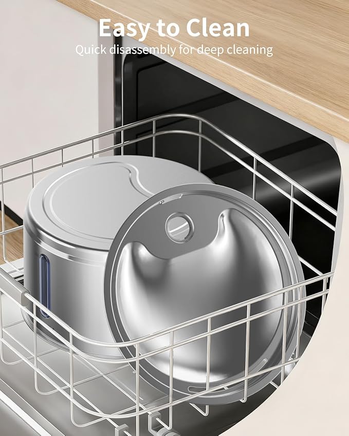 NPET Stainless Steel Cat Water Fountain, 1 Gallon/135oz Automatic Pet Drinking Fountain Dog Water Dispenser Bowl with Water Level Window for Cats Indoor - WF210Plus