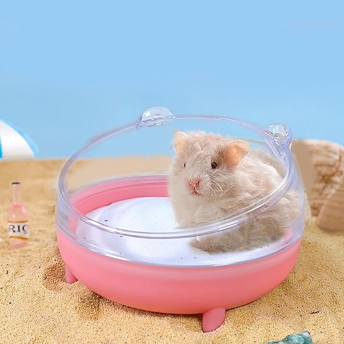 Hamster Sand Bath Container,Sandbox Toilet,Hamster Sand Bathtub with Cleaning Scoop,Gerbil Dust Bathtub for Hamsters Mice Lemming