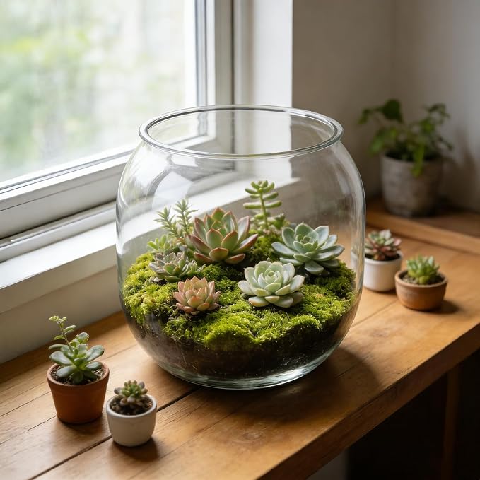 Mini Plastic Fish Bowl, 80 Oz Decorative Small Fishbowl, Round Plastic Fish Tank, Unbreakable Aquarium Fish-Bowls for Party Decorations, Centerpiece Vases, Hydroponic Planter and Home Decorations