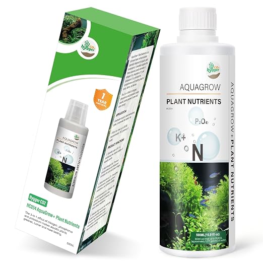 HC034 Aquarium Plant Liquid Fertilizer - Advanced Macro Nutrient Solution for Freshwater Planted Tanks, Promotes Root & Leaf Growth, 150ml/500ml/1000ml (500mL)