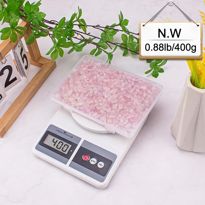 0.88 Lb Rose Quartz Crushed Stones Crystal Chips Bulk, Natural Gemstones Healing Reiki Crystals Mini Quartz Pebbles Irregular Shaped Decorative Vase Fillers Aquarium Gravel Rocks