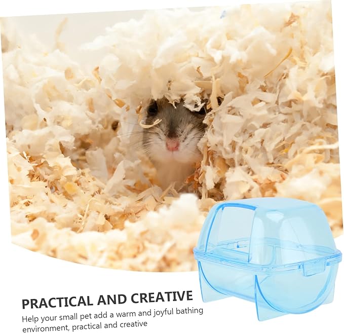 Sosoport Hamster Bath House Chinchilla Dust Bath House for Toy Hamsters Small Pet Shower Basin Bathroom for Little Animal Random Color