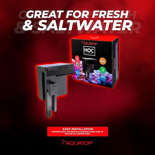 Aquatop Hang-On Canister Filter - Advanced 5 Stage Filtration System - Built-in 7W - Easy, Drop-in Media Tray - HC300-UV