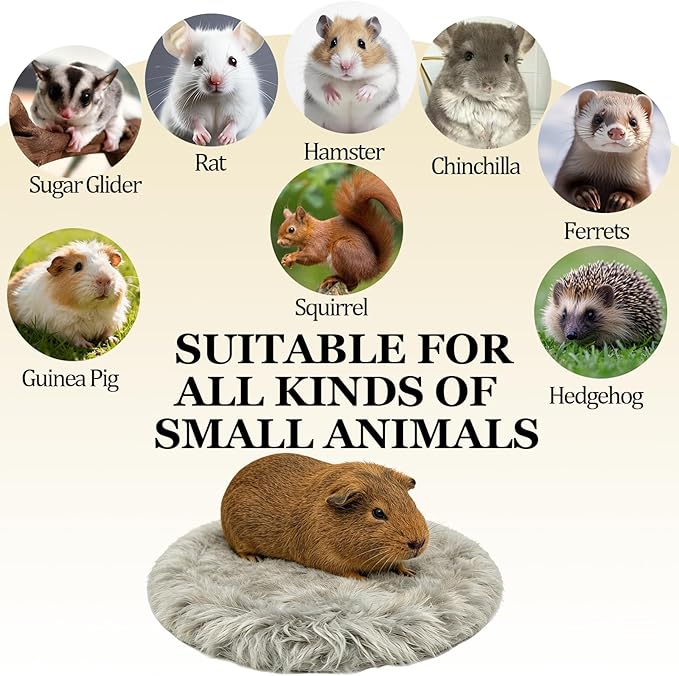 Guinea Pig Bed 4PCS Fleece Mats Hamster Cage Liner Washable Bedding Cage Accessories for Chinchilla Rat Hamster Squirrel Sugar Glider Ferret