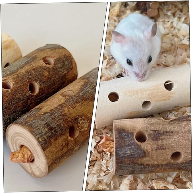 2pcs Apple Wood Nibbling Stick for Hamsters Guinea Pigs Rabbits Natural Pet Chew Toys for Teething