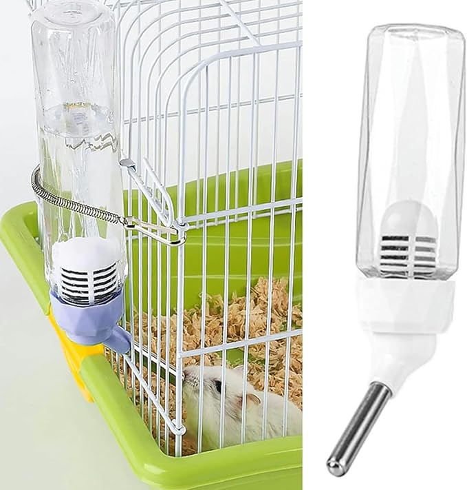 80 ml- No Drip Water Dispenser for Small Animals - Transparent Hanging Bottle for Rabbits, Guinea Pigs, Hamsters, Mice, and Ferrets - Leak Proof with Filter(Transparent )