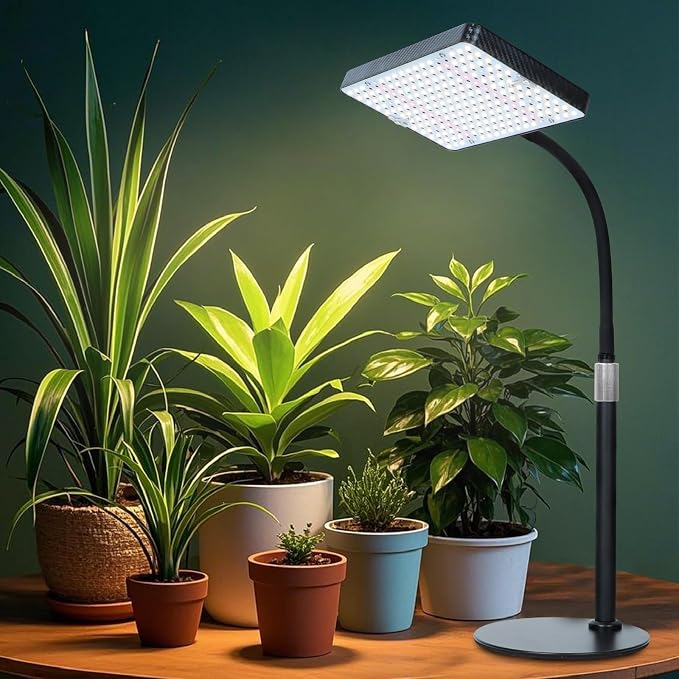 FECiDA Desk Grow Lights for Indoor Plants, Bonsai, Seed Starting, Seedlings | UV-IR In Full Spectrum, 25 Watt Power Draw, 16"-24" Height Adjustable, Simple Physical Switch, Plug and Play