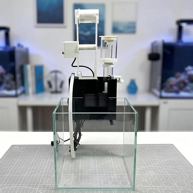 Hang on Back Aquarium Filter Box, Automatic System, 45dB Quiet | Compatible with Protein Skimmer & Auto Roll Paper Machine, Multi-Stage Filtration, Wall Mounted, for Small Marine Tanks