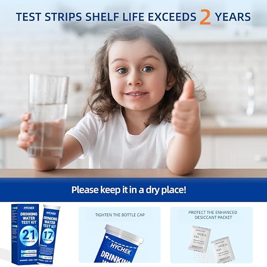 21 in 1 Accurate Drinking Water Test Kit, Well Water Testing Kit | 145 Strips + 4 Bacteria Tests, Home Tap Water Tester for Iron Lead Nitrate Fluoride Chlorine Copper Hardness pH and More